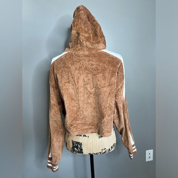 4/$25 Champion reverse weave velvet corduroy cropped hooded shirt  streetwear - Picture 11 of 12